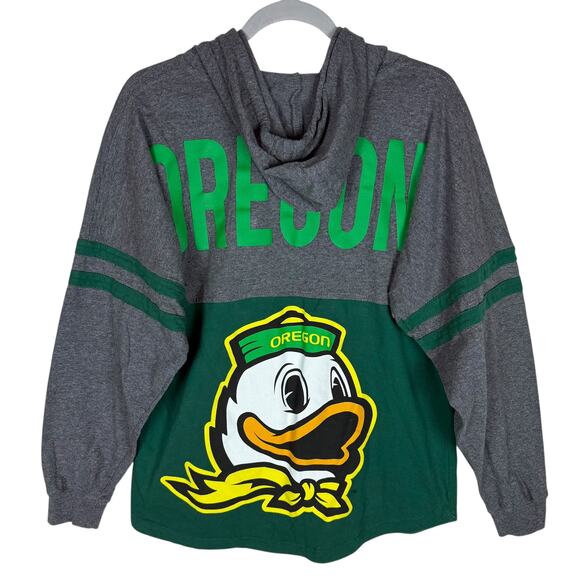Oregon Ducks Hoodie Men's S Gray Green Cotton Long Sleeve Pullover Boxercraft - Picture 2 of 9